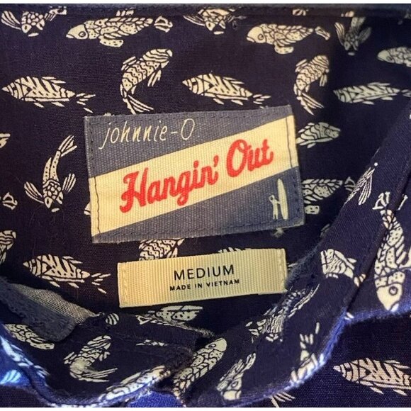 JOHNNIE-O TOTTENHAM HANGIN' OUT BUTTON DOWN SHIRT IN WAKE SIZE M MEDIUM TROPICAL - Picture 4 of 11